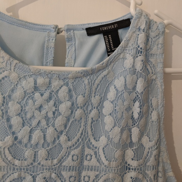 Baby blue lace Shift Dress - Picture 3 of 8
